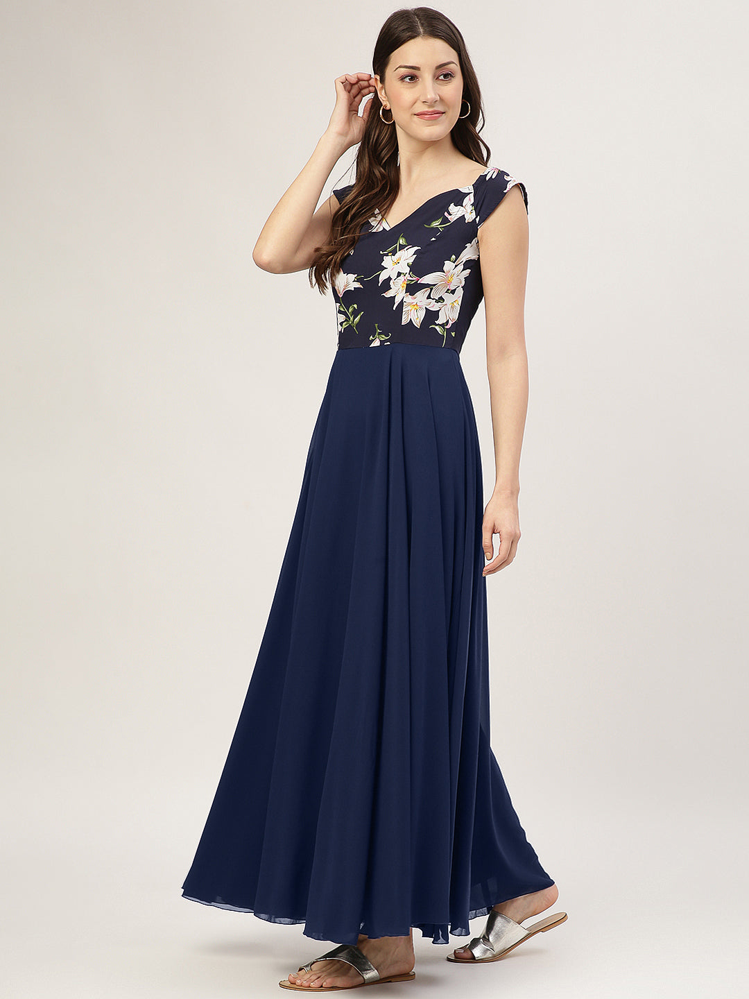 JVN23699 Light Blue 3D Floral A Line Prom Dress Plunging Neckline – Glass  Slipper Formals